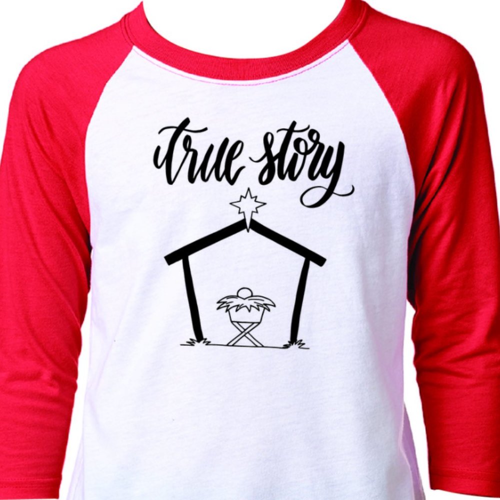 True Story Christmas Raglan Tshirt
